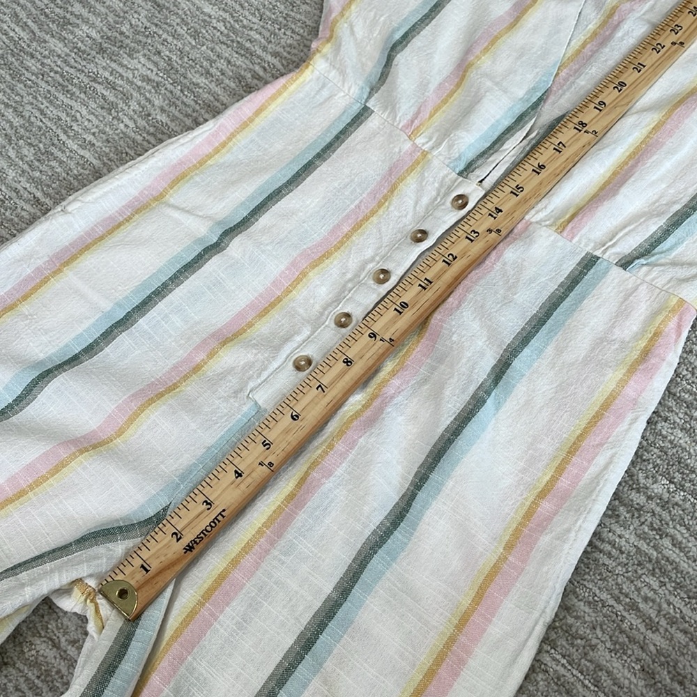 Billabong Salty Blonde Weaver Jumpsuit Size Small Rainbow Striped Crop Wide Leg - Picture 7 of 14